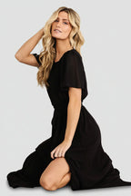 Naomi Short Sleeve Maxi Dress | Black