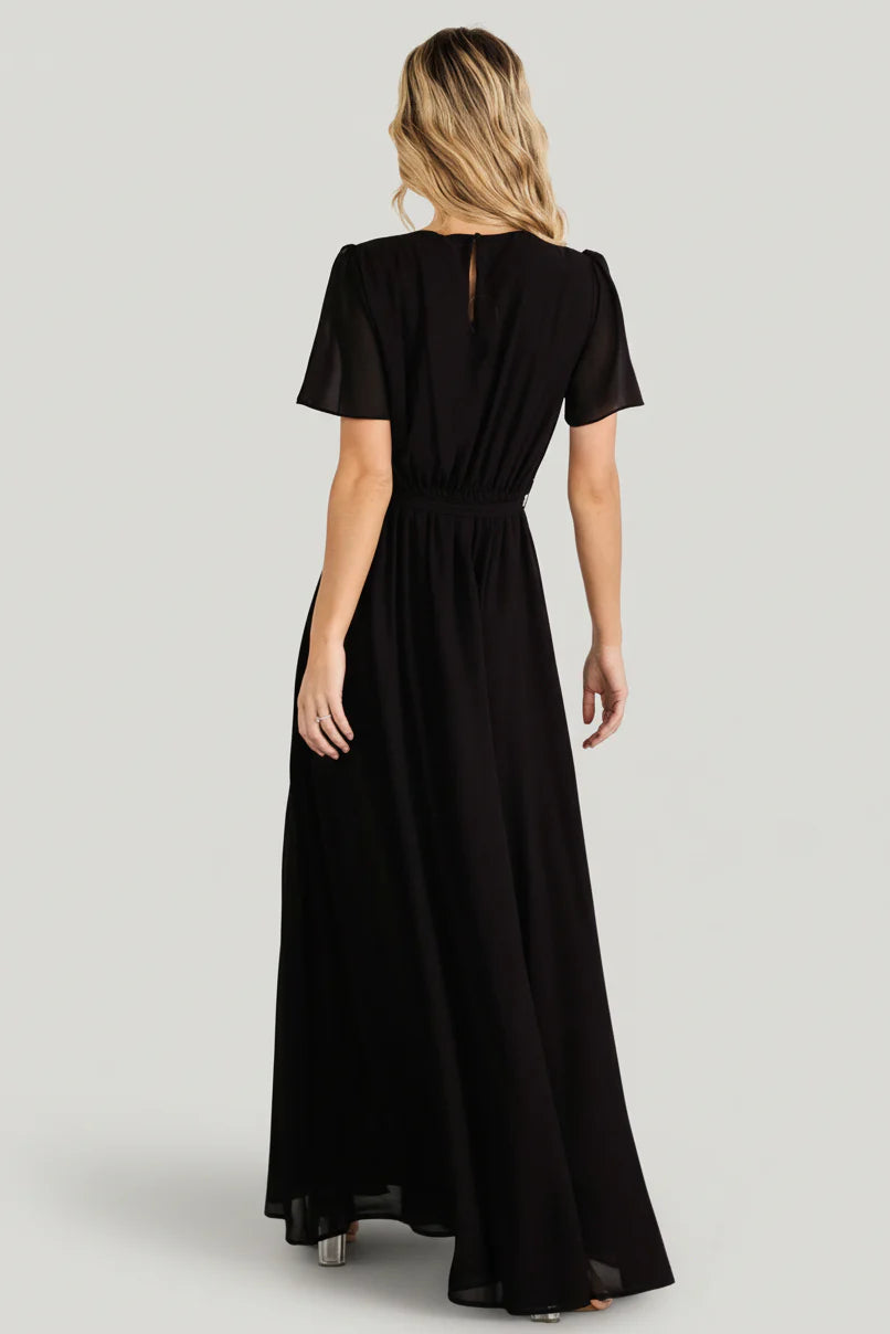 Naomi Short Sleeve Maxi Dress | Black