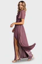 Naomi Short Sleeve Maxi Dress | Vintage Plum