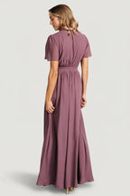Naomi Short Sleeve Maxi Dress | Vintage Plum