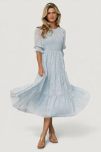 Nellie Smocked Midi Dress | Light Blue