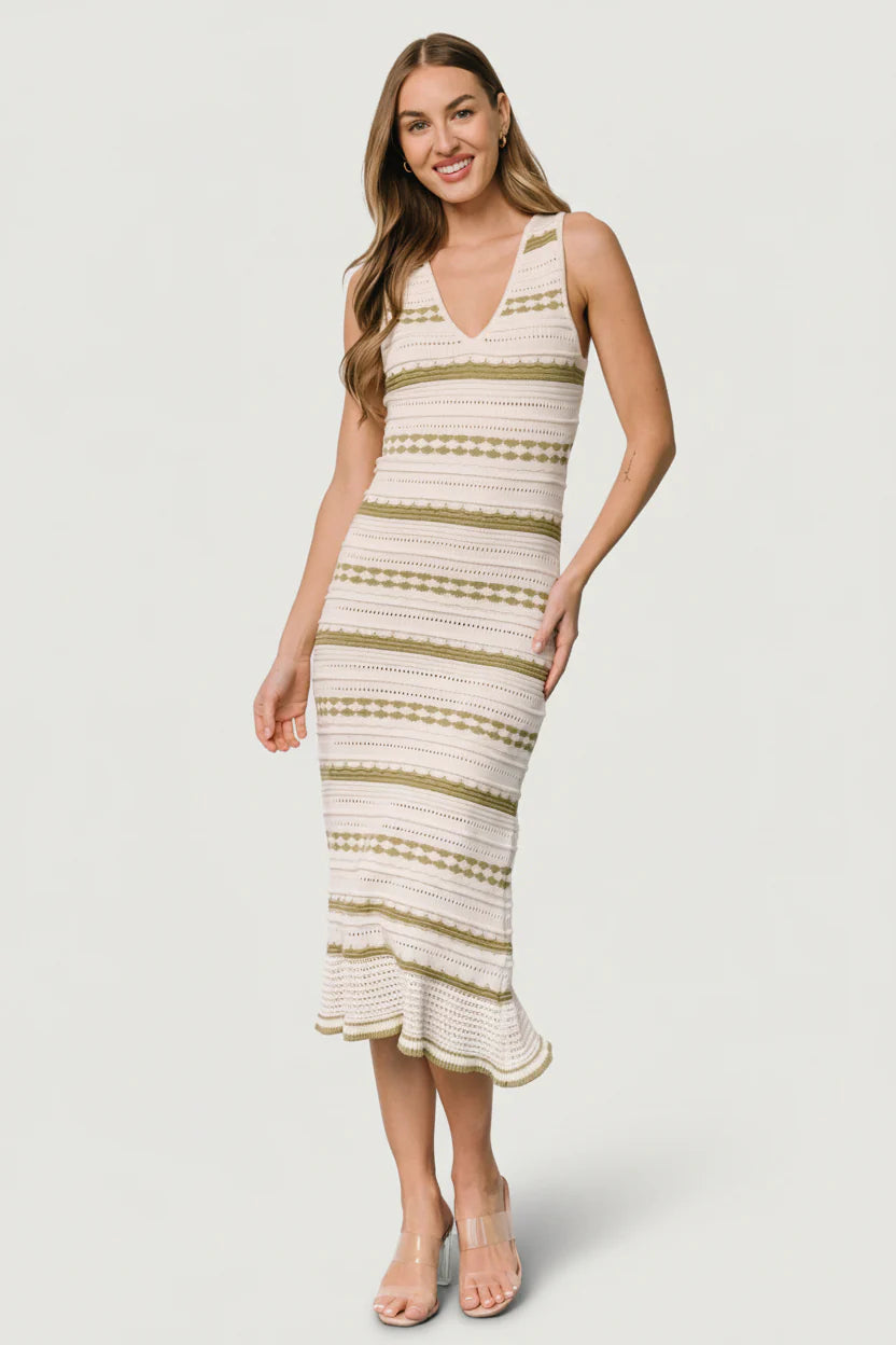 Nicolette Pointelle Dress | Cream + Sage