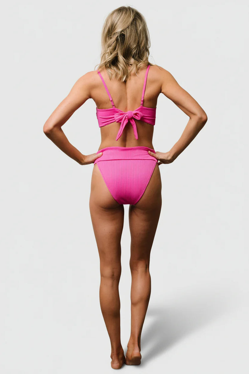 Oakland Ribbed Bikini Bottoms | Pink