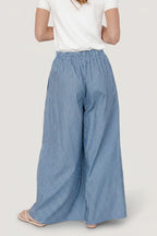 Odelia Striped Pants | Blue + Off White Stripe