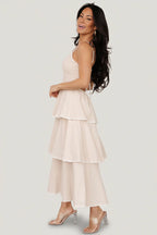 Odette Tiered Dress | Natural + White
