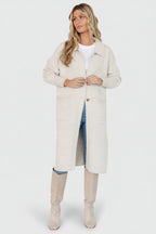 Ontario Long Button Cardigan | Oatmeal