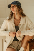 Ontario Long Button Cardigan | Oatmeal