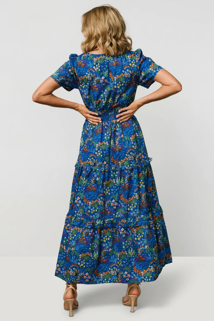 Palmer Tiered Maxi Dress | Cobalt Multi