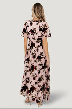 Parisian Velvet Maxi Dress | Blush Rose Floral