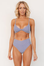 Paros Bikini Bottom | Navy + White Stripe