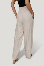 Parvati Smocked Waist Pants | Natural
