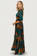 Paula Satin Maxi Dress | Jade Multi