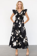 Ranchero Smocked Maxi Dress | Black Print