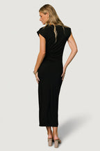 Sasha Ruched Maxi Dress | Black