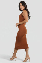 Tove Knit Tank Midi Dress | Copper