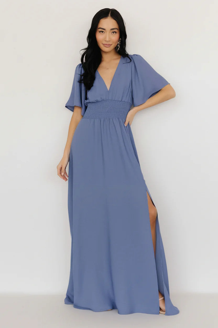 Verona Smocked Maxi Dress | Blue