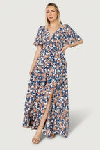 Verona Smocked Maxi Dress | Blue Floral