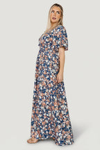 Verona Smocked Maxi Dress | Blue Floral