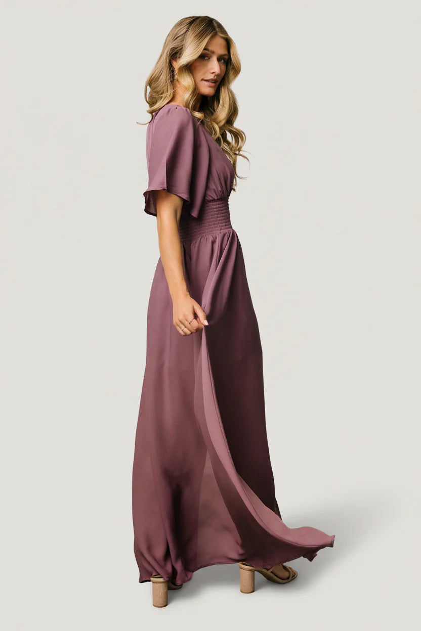 Verona Smocked Maxi Dress | Vintage Plum