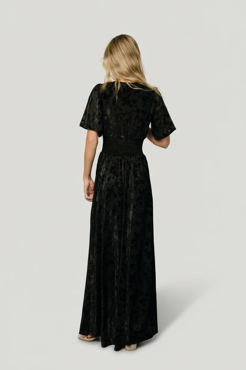 Veronica Velvet Maxi Dress | Black