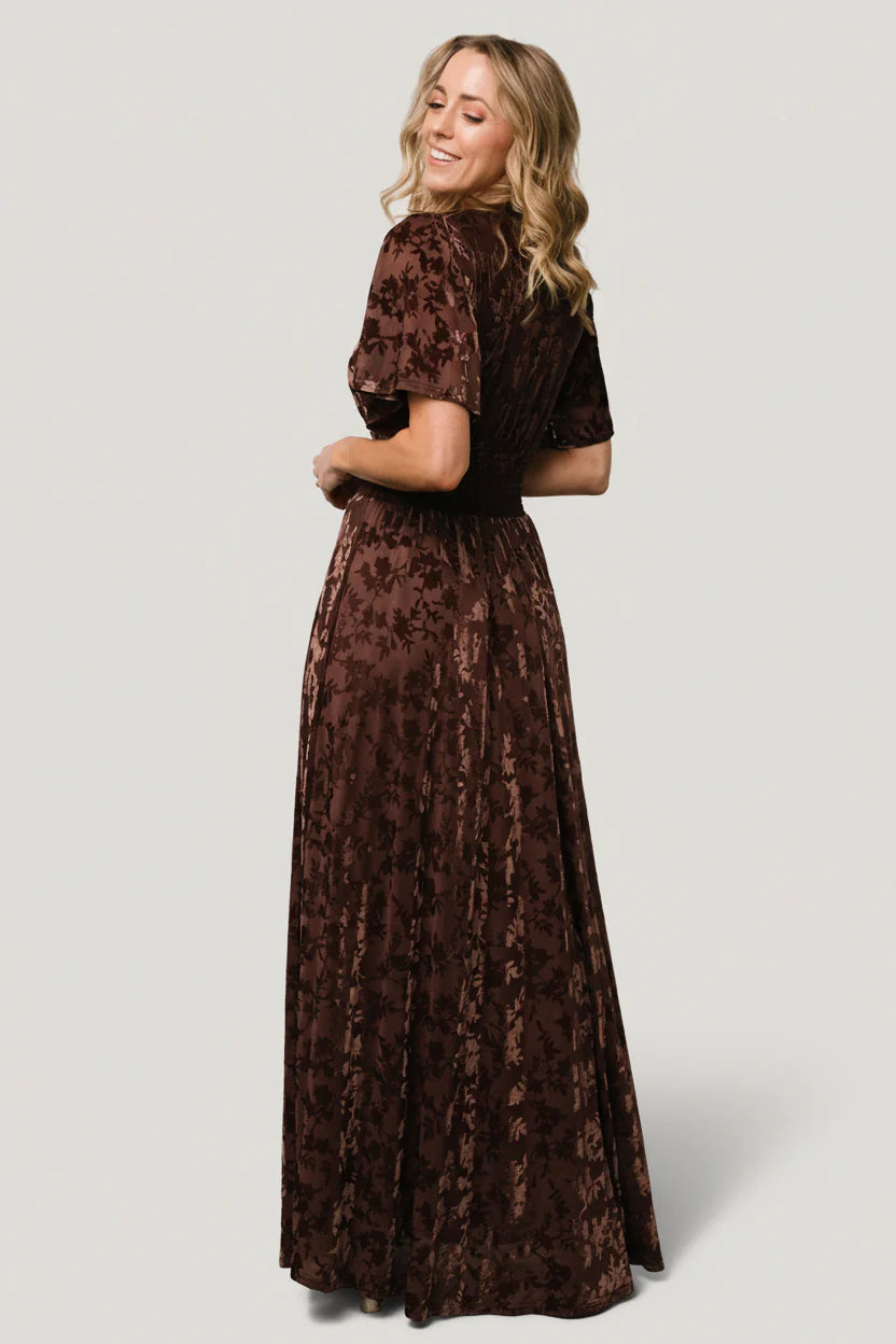 Veronica Velvet Maxi Dress | Espresso
