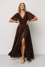 Veronica Velvet Maxi Dress | Espresso