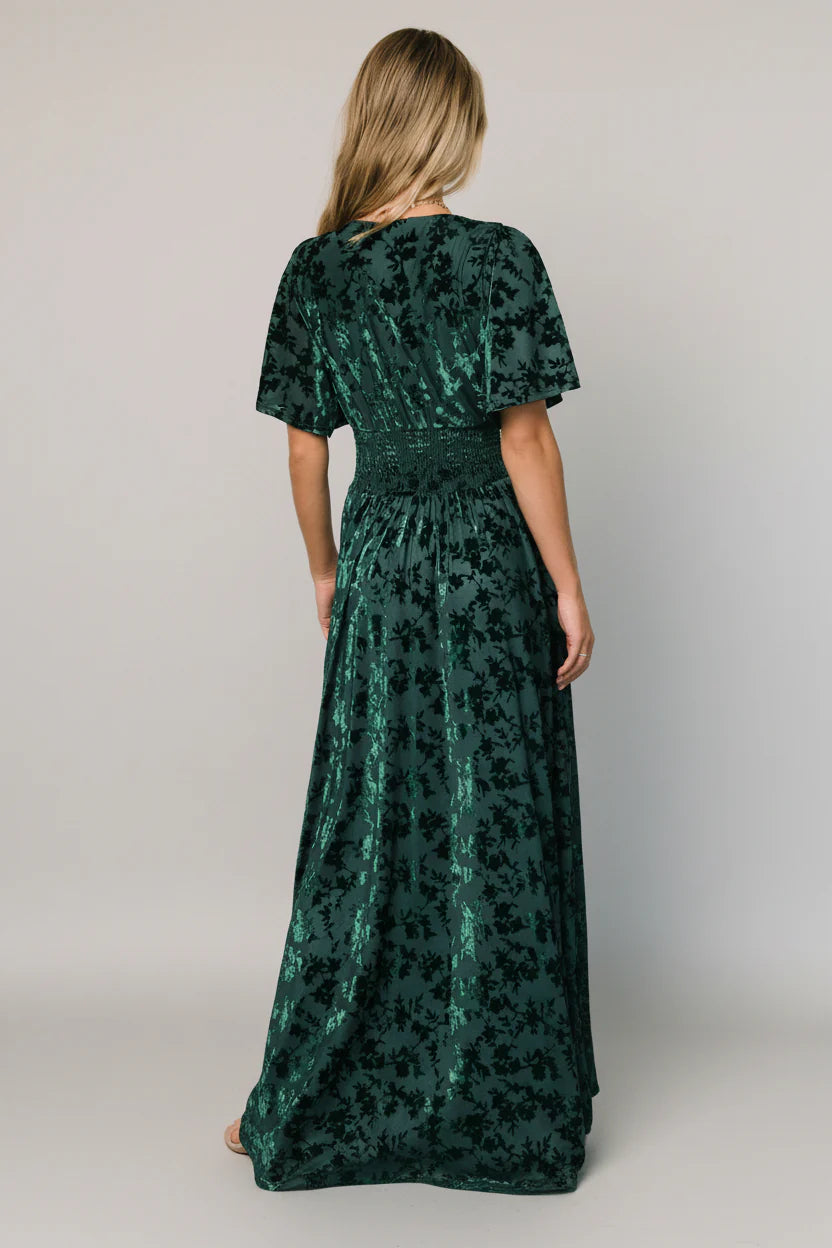 Veronica Velvet Maxi Dress | Green