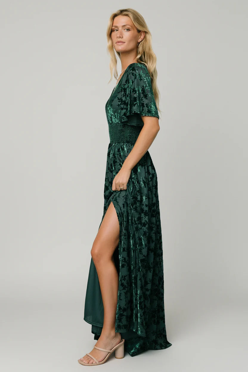 Veronica Velvet Maxi Dress | Green