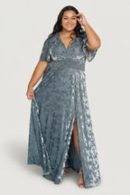 Veronica Velvet Maxi Dress | Slate Blue