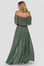 Victoria Off Shoulder Maxi Dress | Dark Sage
