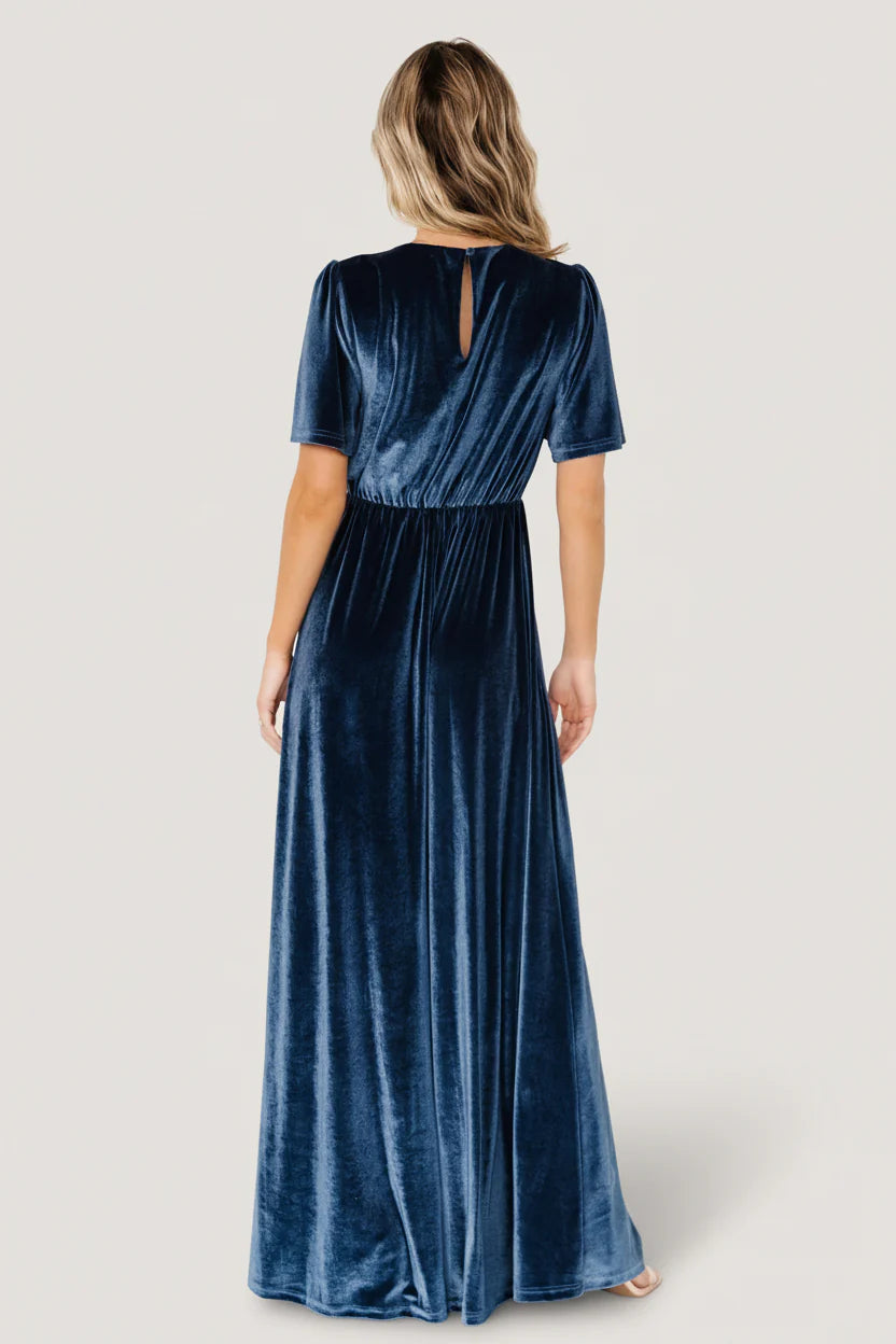 Vivian Velvet Maxi Dress | Blue